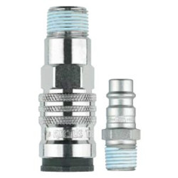 Szybkozłącze jednostronnie odcinające gw. zewnętrzny, stożkowy 3/8″, stal niklowana