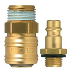 Wtyczka bezzaworowa z tuleją do węża 9 mm, mosiądz