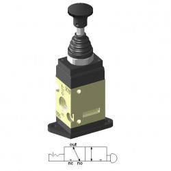 Zawór Grzybkowy 1/4″ 3/2 bez powrotu, płytka montażowa