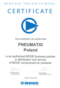 Pneumatig - certyfikowany partner BOGE